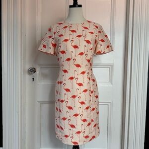 kate spade Women’s Flamingo Sheath Dress 4 Short Sleeve Pink Coral Black Gold